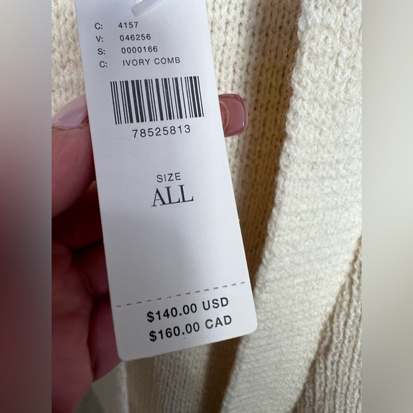 NWT Pilcro Anthropologie One Size Open Front Ivory Cream Cardigan Sweater - Picture 2 of 9